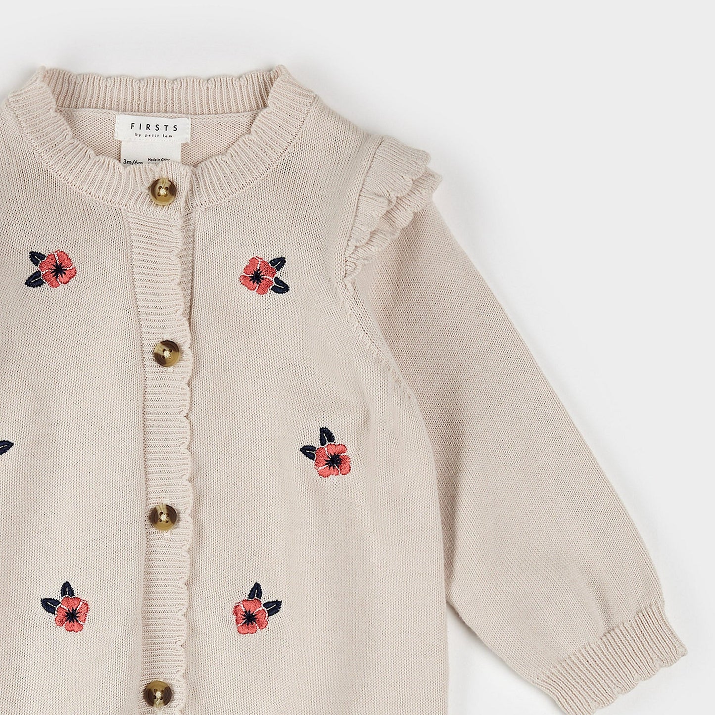 Poppy Embroidered Knit Playsuit | Beige