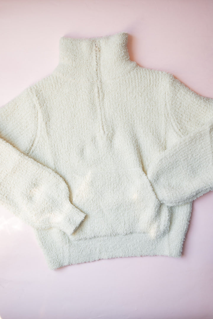 Quarter Zip Sweater | Cream