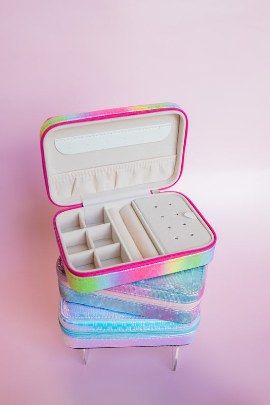 Small Metallic Jewelry Box | Pink/Blue Tie Dye