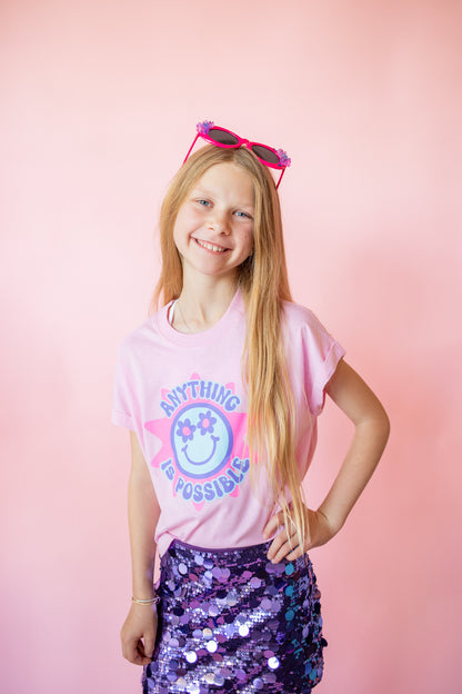 XOXO by Magpies Anything is Possible Printed Tee | Bubble Gum Pink