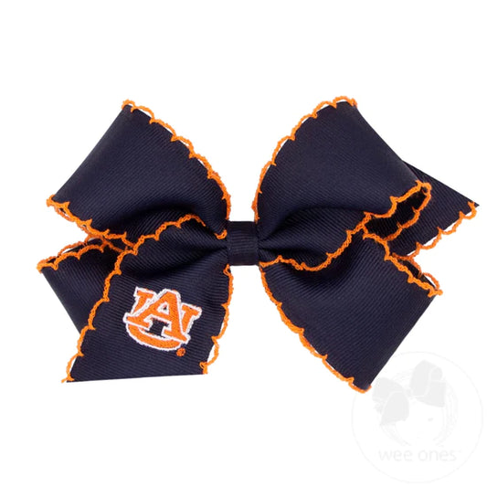 Medium Moonstitch Game Day Embroidered Bow | Auburn