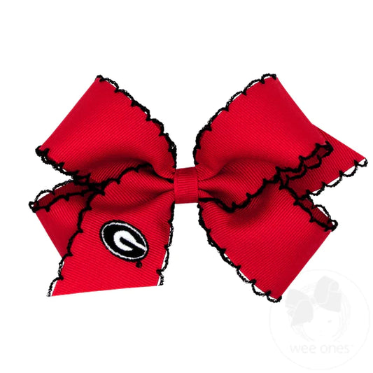 Medium Moonstitch Game Day Embroidered Bow | Georgia