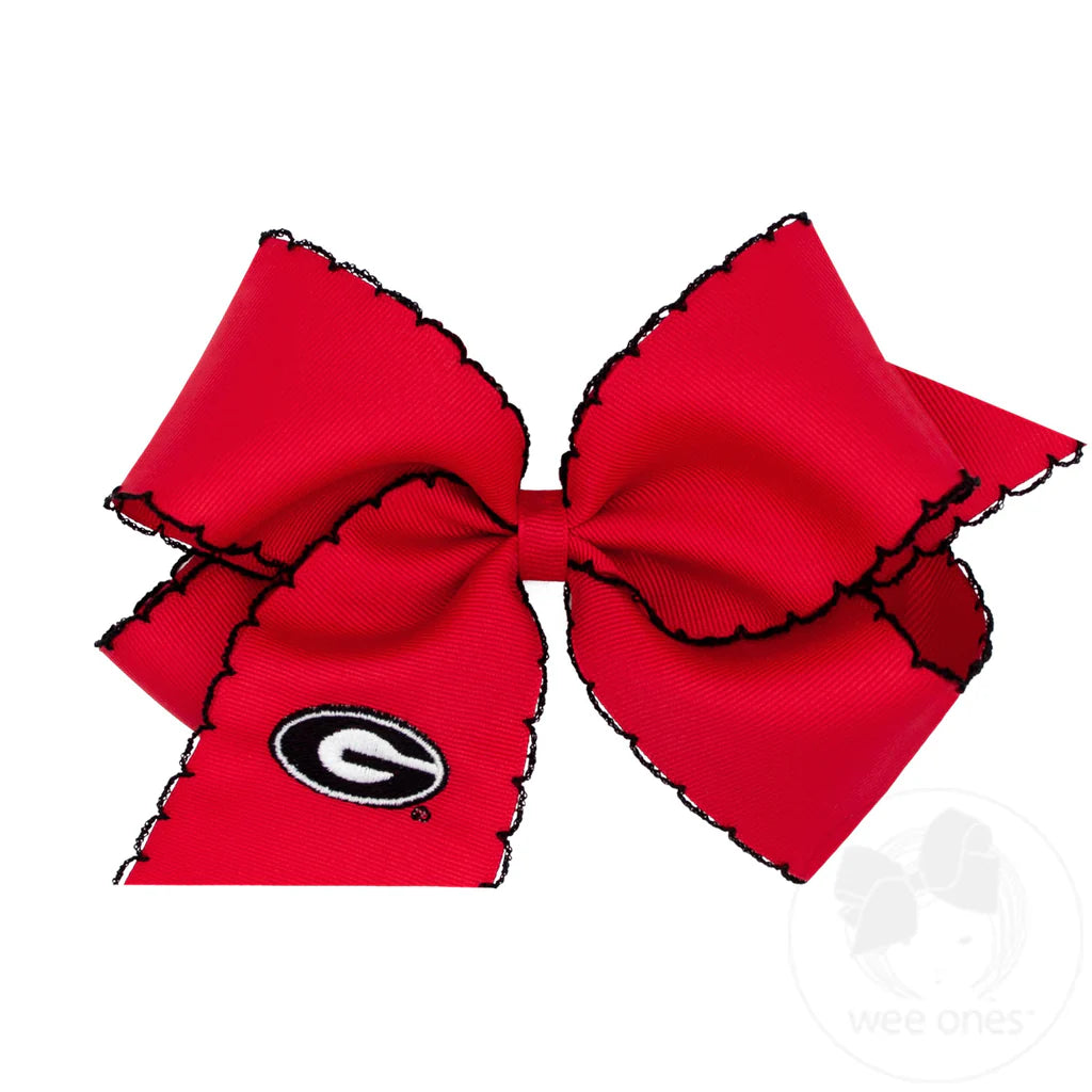 King Collegiate Moonstitch Embroidered Hair Bow | Georgia