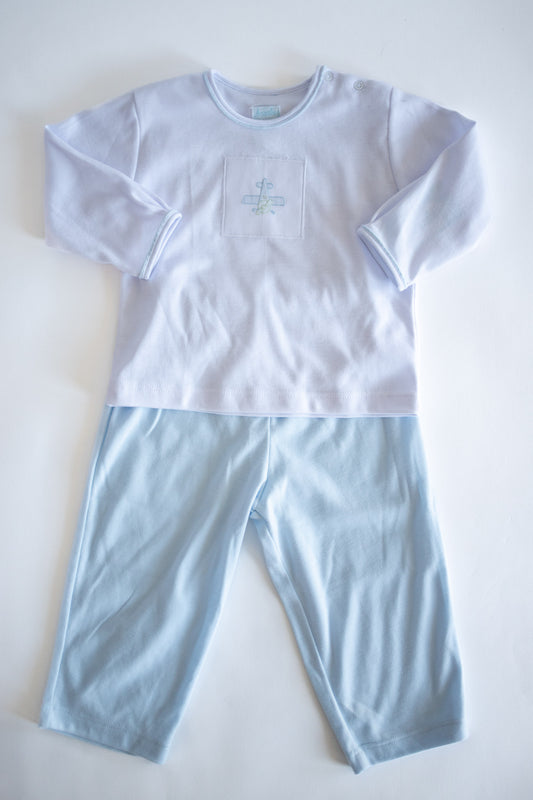 Knit Long Sleeve + Pant Set | Blue Plane