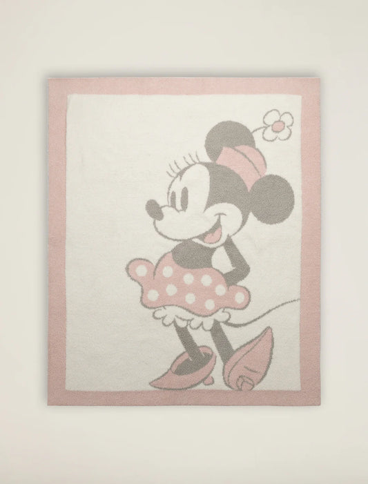 CozyChic Vintage Disney Minnie Mouse Blanket | Dusty Rose Multi