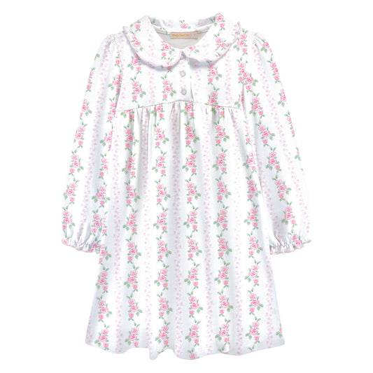 Printed Round Collar Dress | Soft Roses