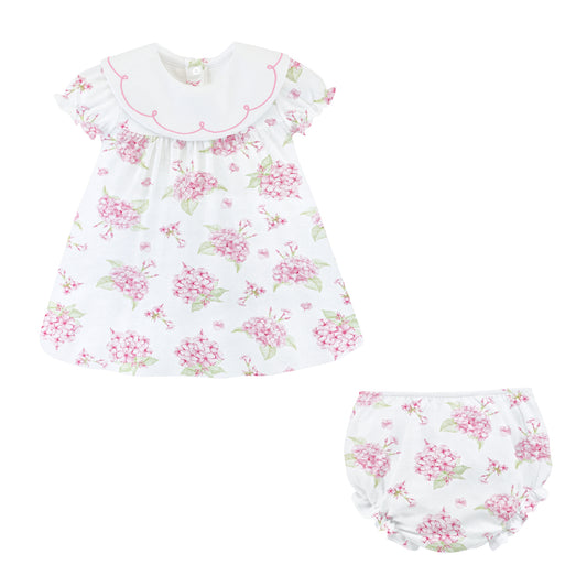 Embroidered Collar Dress Set | Pompous Hydrangeas