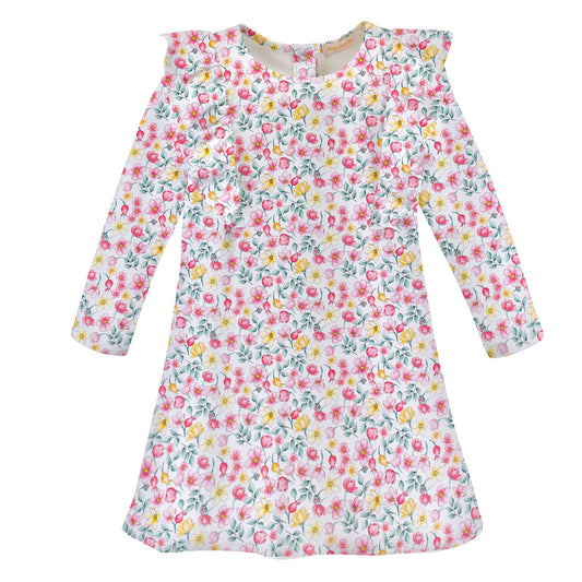 Printed Ruffle Dress | Field Flowers