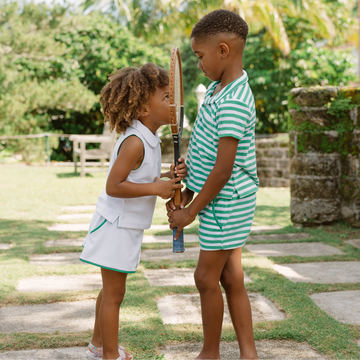 bermuda green stripe french terry shirt