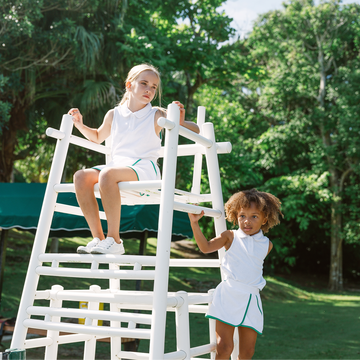 white french terry tennis tank top and skort set