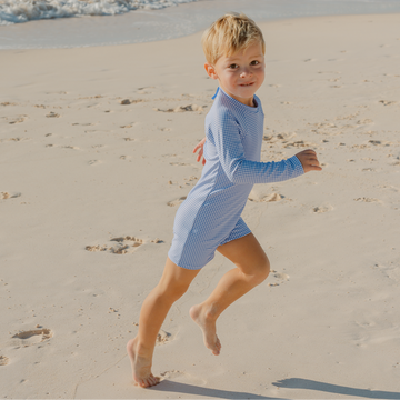 sky blue gingham rashguard one