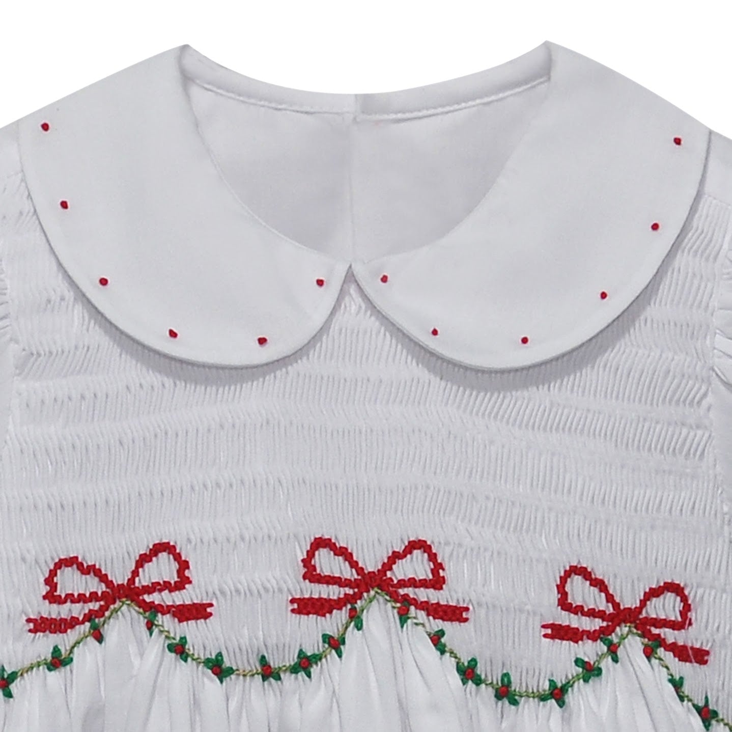White Collared Cate Dress | Christmas Ribbons