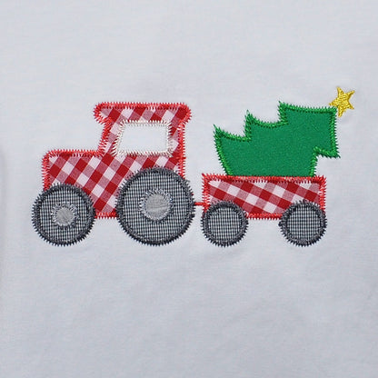 White Forest Shirt | Christmas Tree Tractor