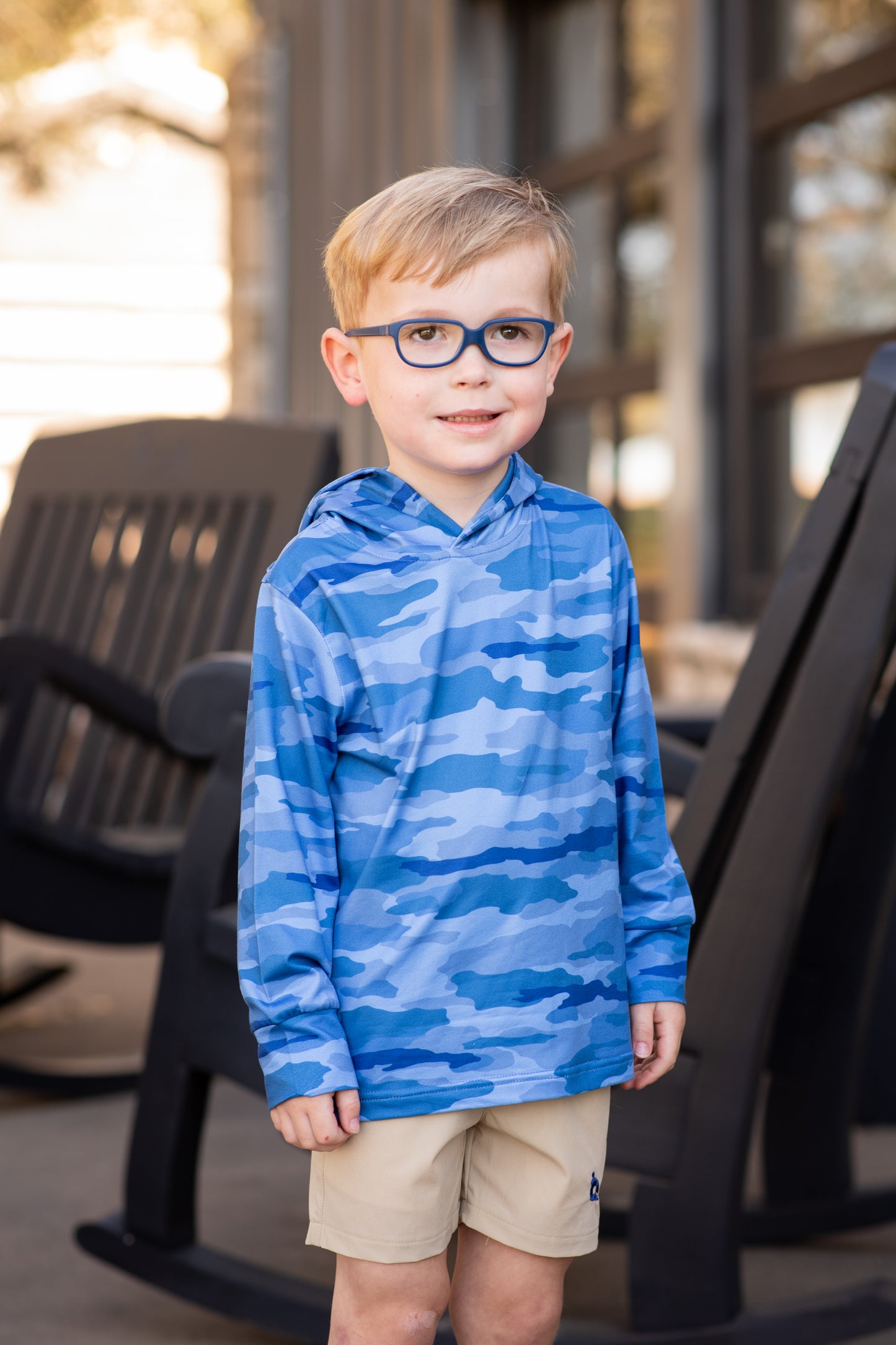 Classic Camo Blue Lightweight Performance Hoodie