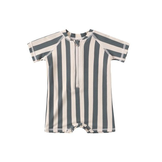 ZIP RASHGUARD ONE-PIECE RETRO OCEAN STRIPE