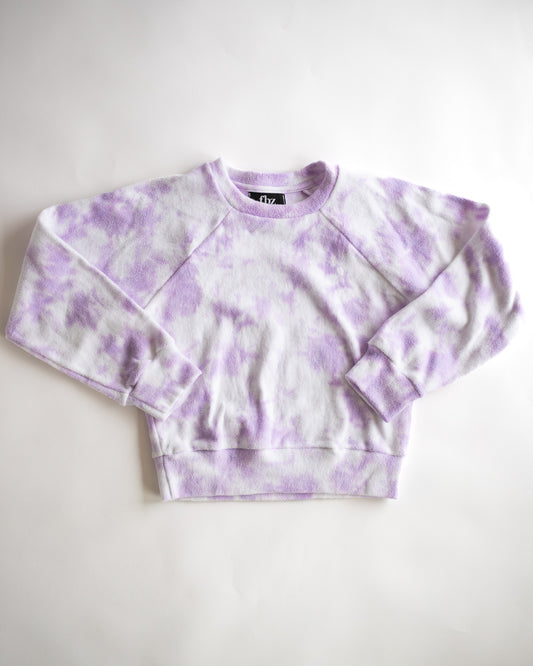 Purple Tie Dye Reverse Raglan Sweatshirt