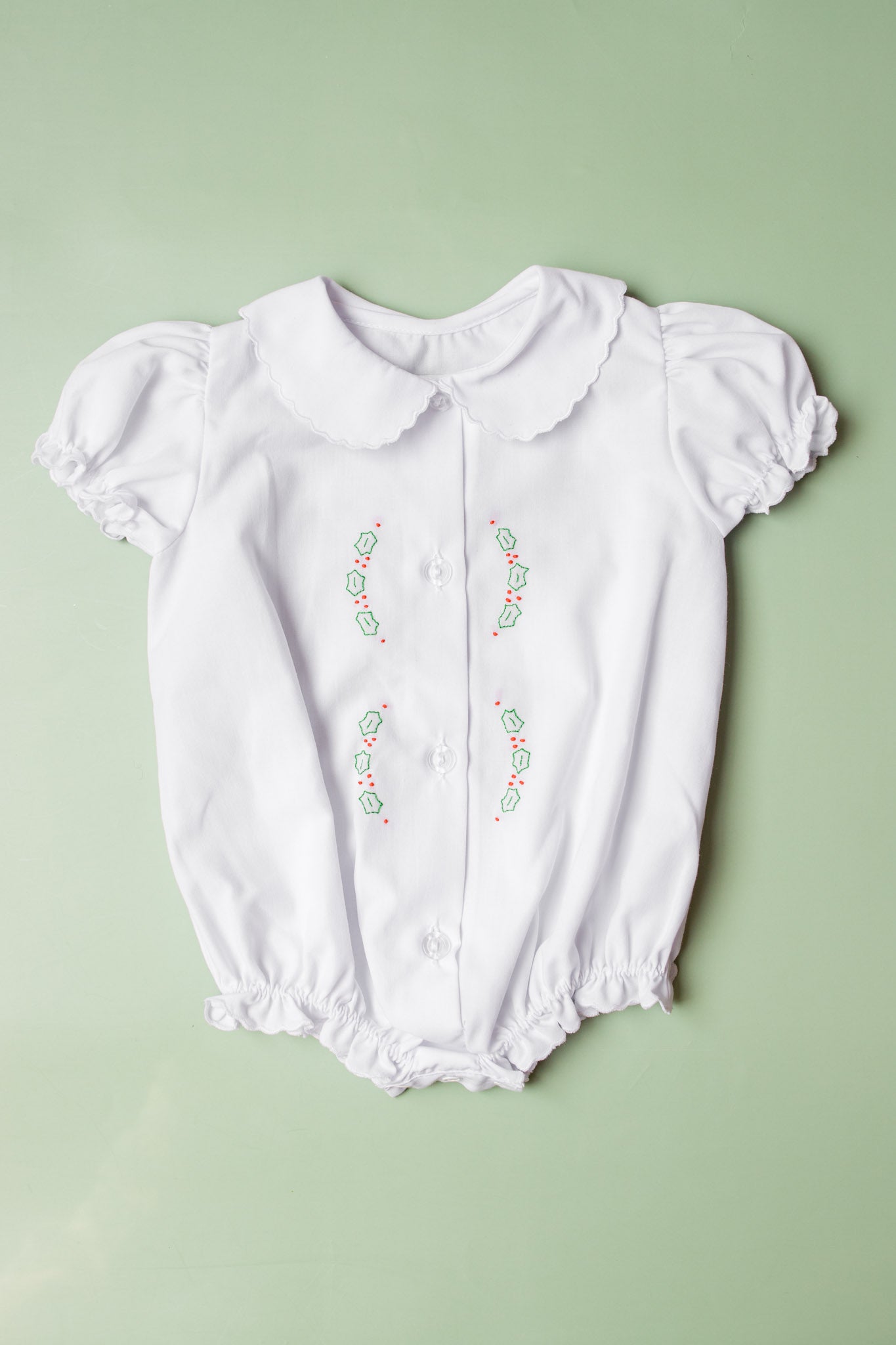 Holly Trio Embroidered Scallop Collar Bubble