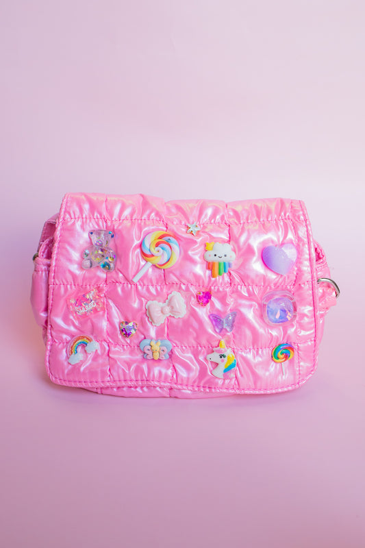 Puff Charm Bag | Pink Metallic