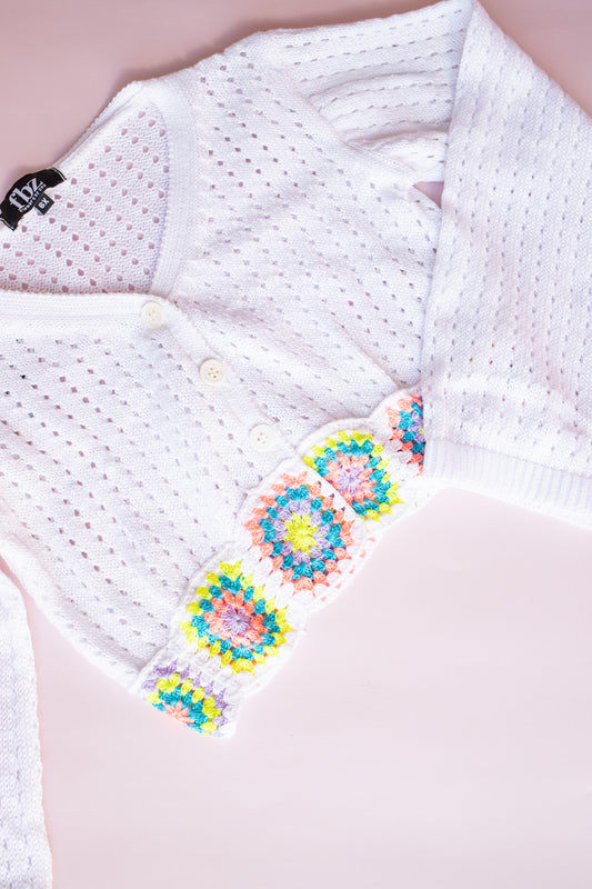 Neon Crochet Cropped Sweater
