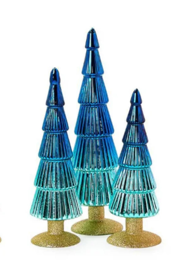 Mercury Ombre Glass Christmas Trees | Set Of 3