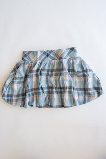 Flannel Bubble Skirt | Blue Plaid