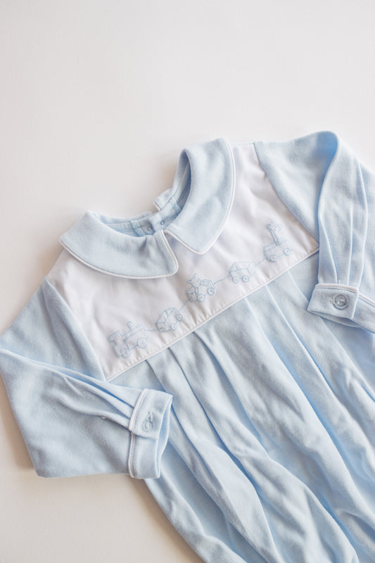 Embroidered Knit Long Sleeve Bubble | Toy Wagon