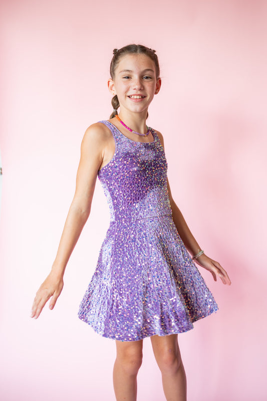 Velvet Sequin Dress | Purple