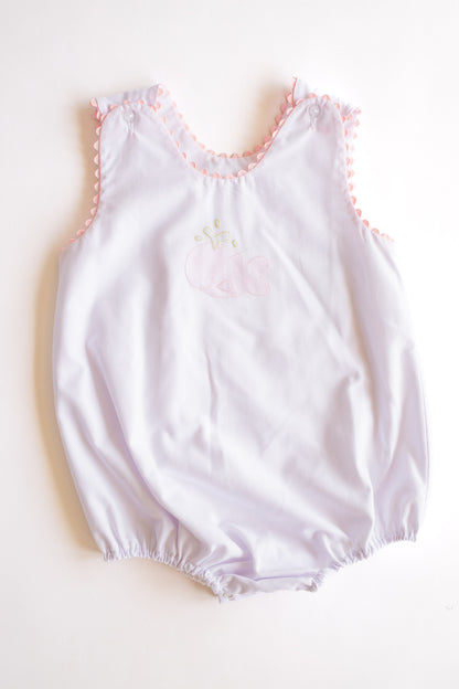 Whale Embroidered Sleeveless Bubble | White + Pink