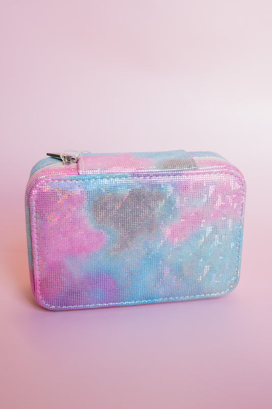 Small Metallic Jewelry Box | Pink/Blue Tie Dye