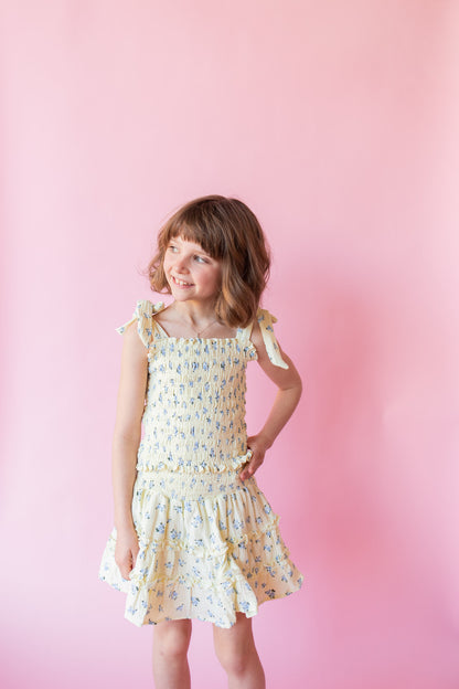Rose Tiered Gauze Skirt | Yellow