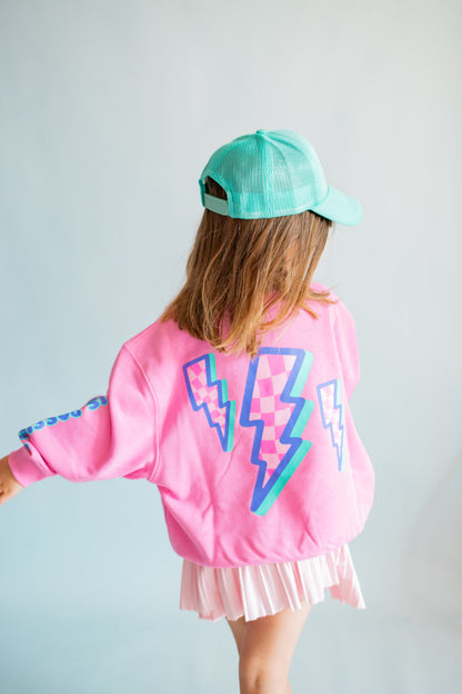 XOXO by Magpies Anything is Possible Lightning Sweatshirt | Berry Pink