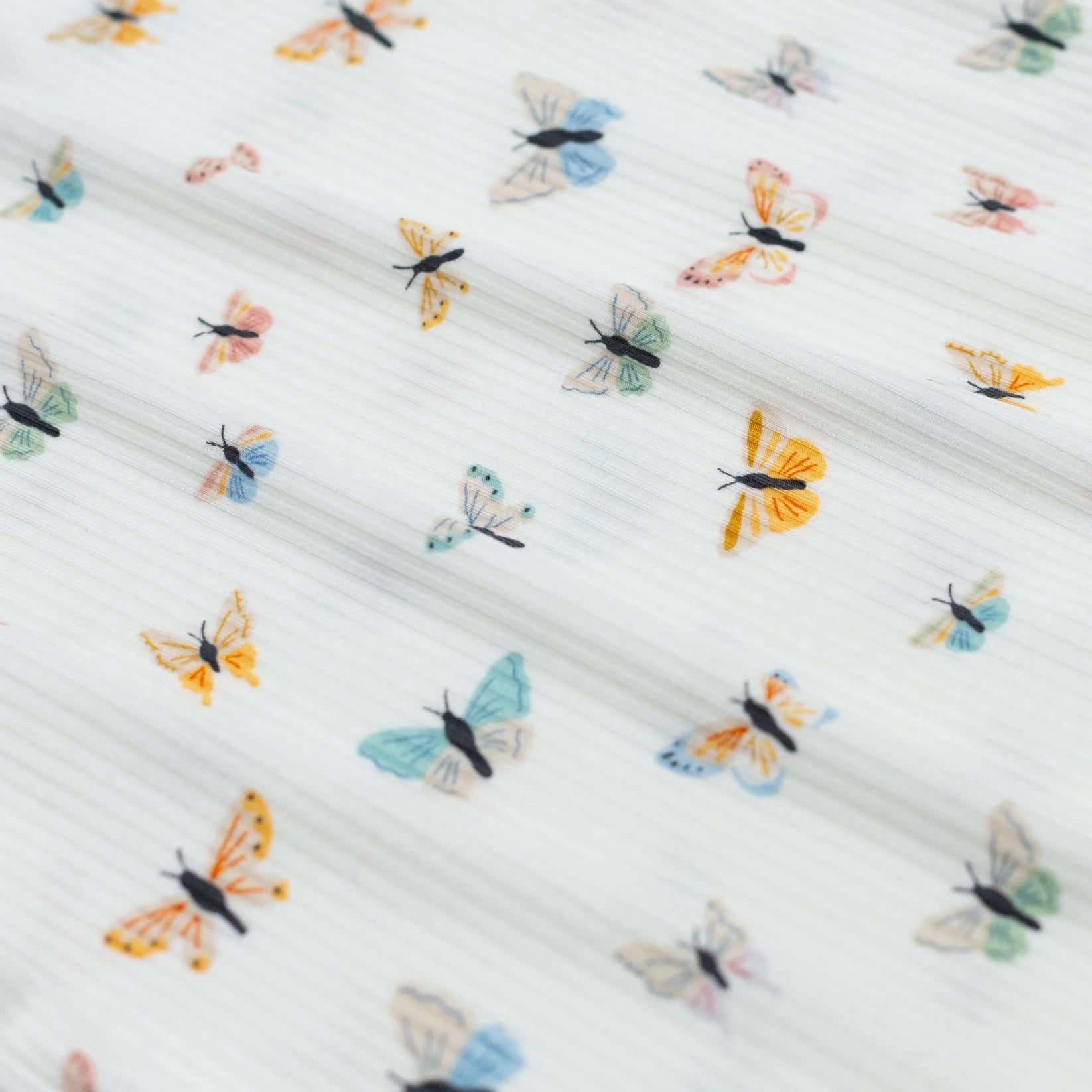 Ribbed Zip Romper | Butterflies