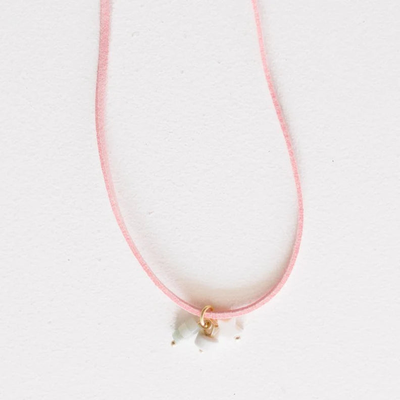 Eliza Suede Necklace | Pink