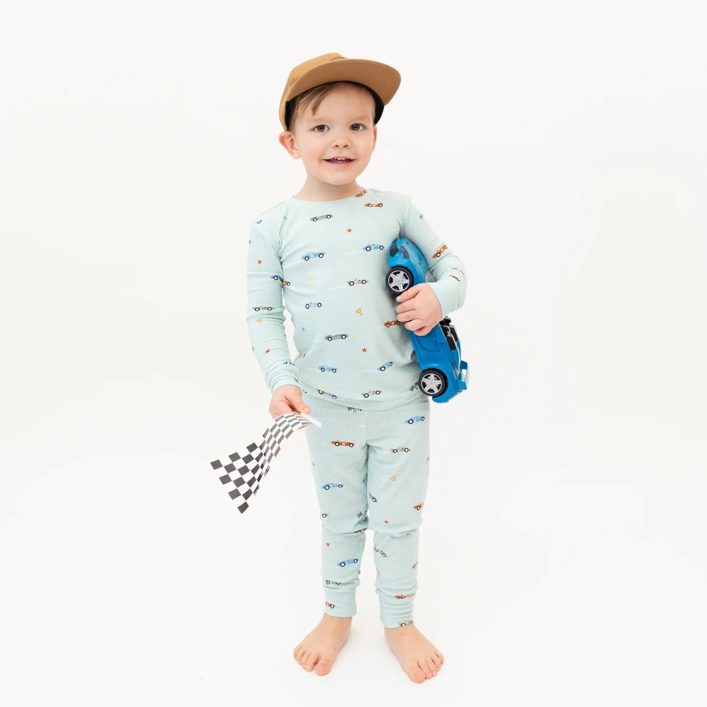 Two-Piece Long Sleeve Pajamas | Race Cars