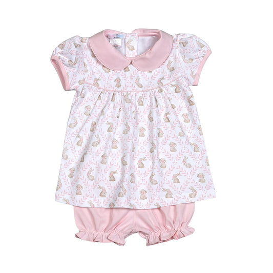 Pink Easter Bunnies Pima Bloomer Set