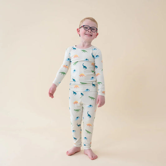 Kyte Baby Toddler Pajama Set | Ecru Roar