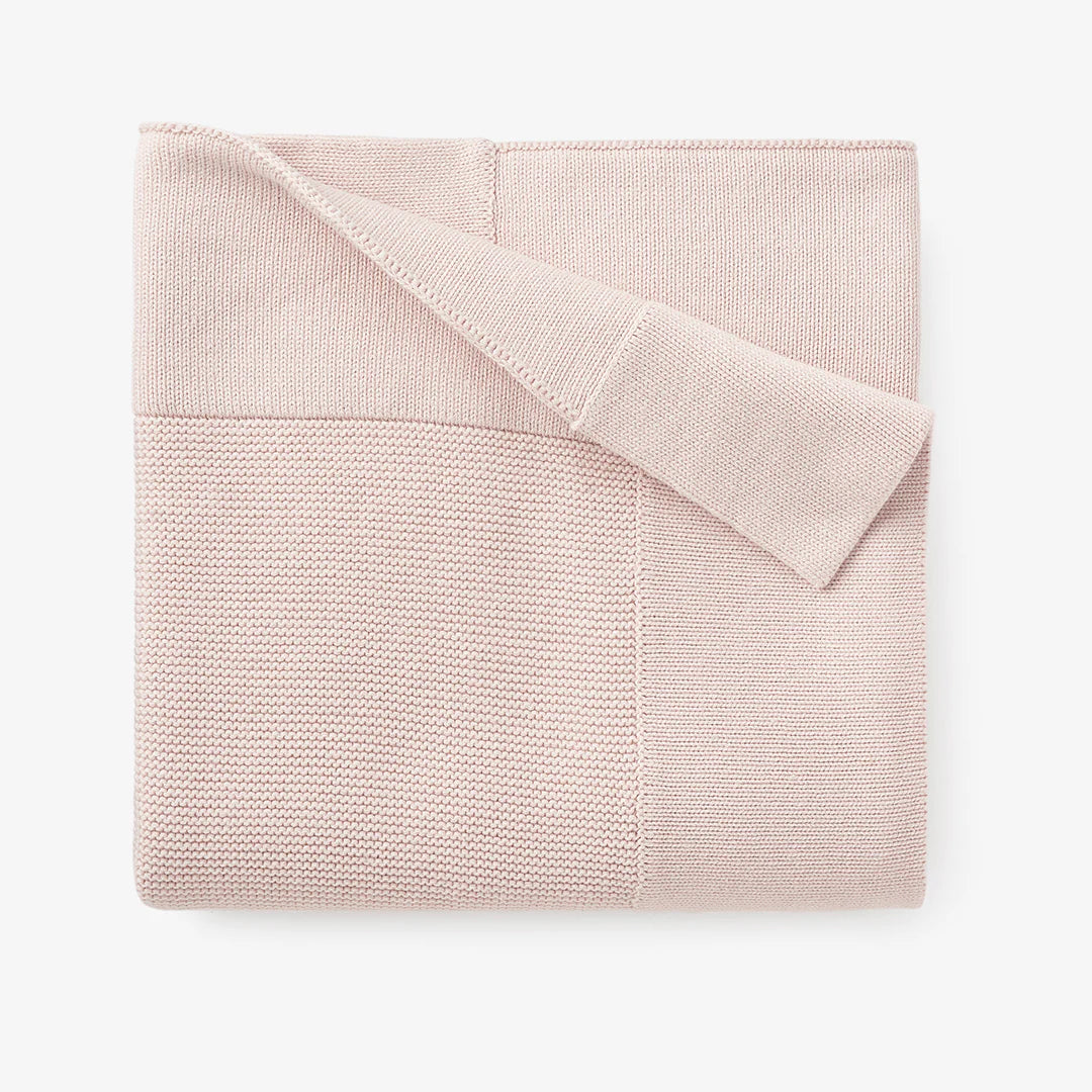 Sofia + Finn Garter Knit Baby Blanket | Pale Pink