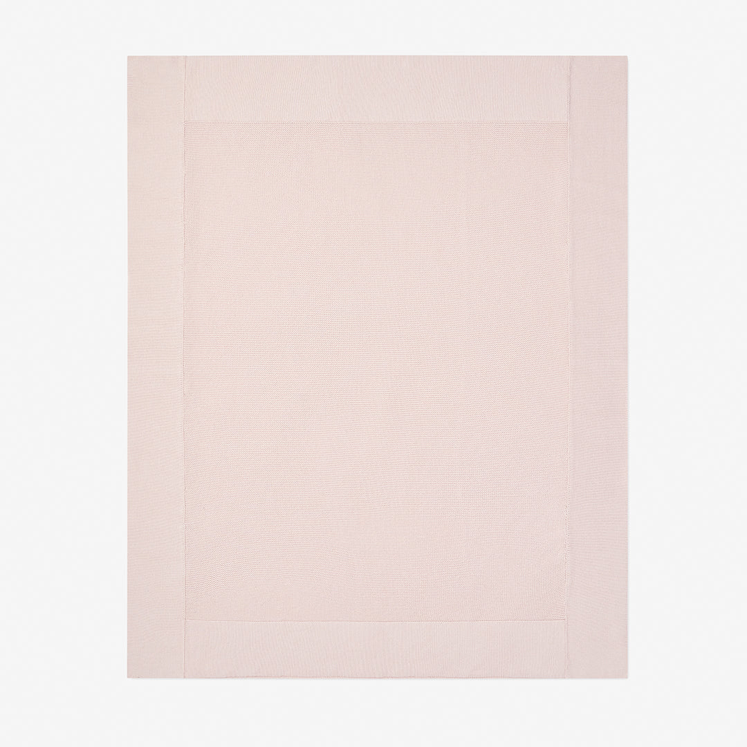 Sofia + Finn Garter Knit Baby Blanket | Pale Pink