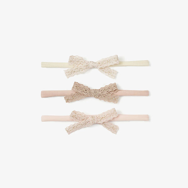 Sparkle Lace Bow Headband 3-Pack