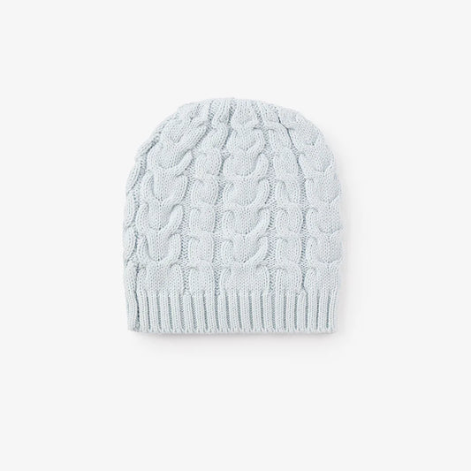 Horseshoe Cable Knit Hat | Pale Blue