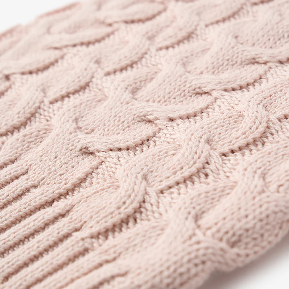 Horseshoe Cable Knit Hat | Pale Pink