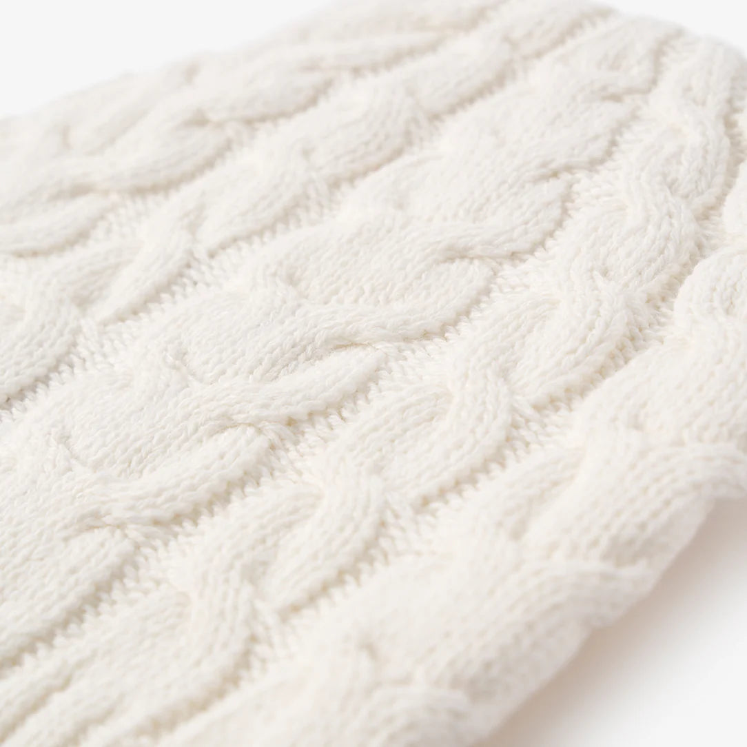 Horseshoe Cable Knit Hat | Whisper White