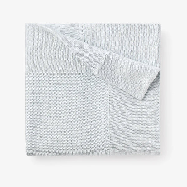 Sofia + Finn Garter Knit Baby Blanket | Pale Blue