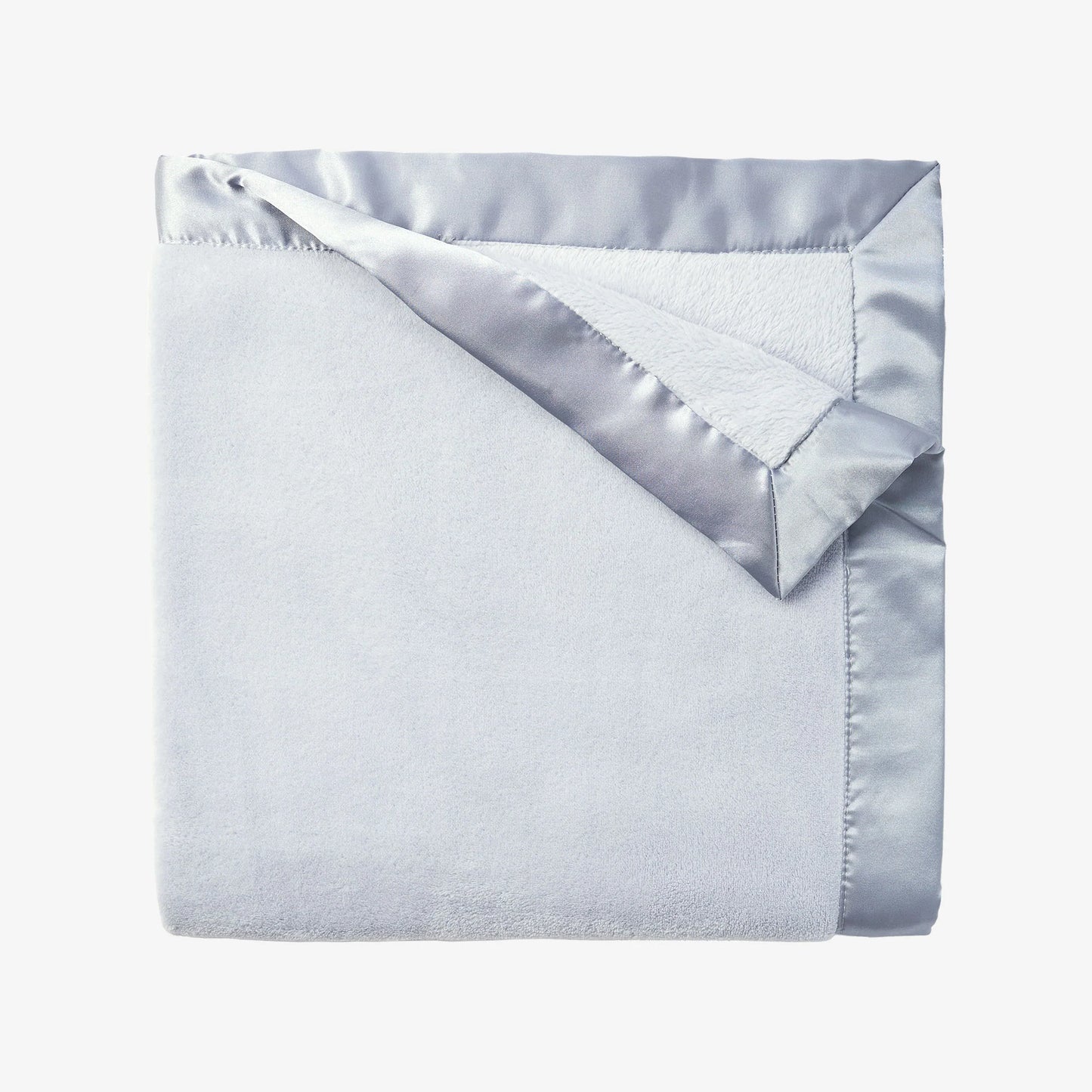 Satin Trim Flannel Fleece Blanket | Blue