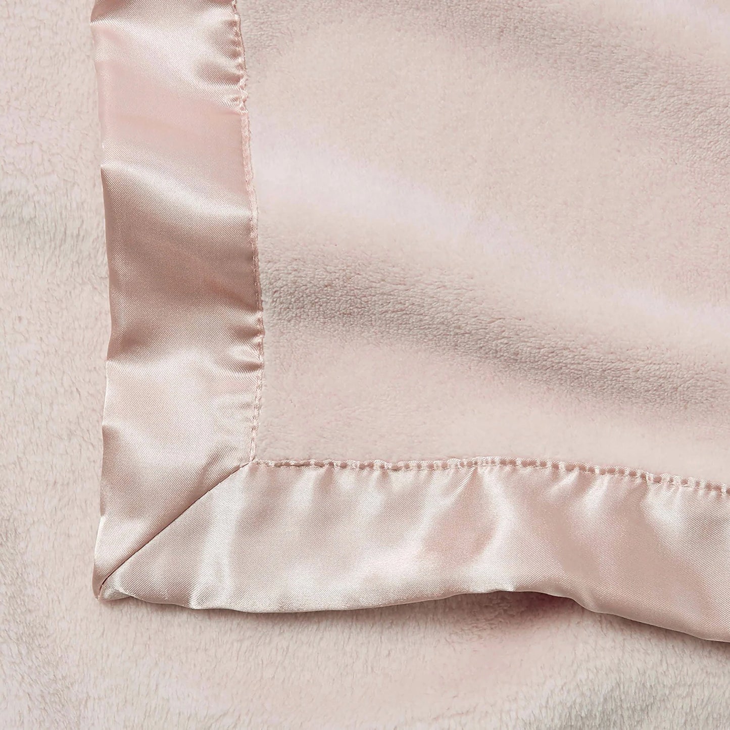 Satin Trim Flannel Fleece Blanket | Pink