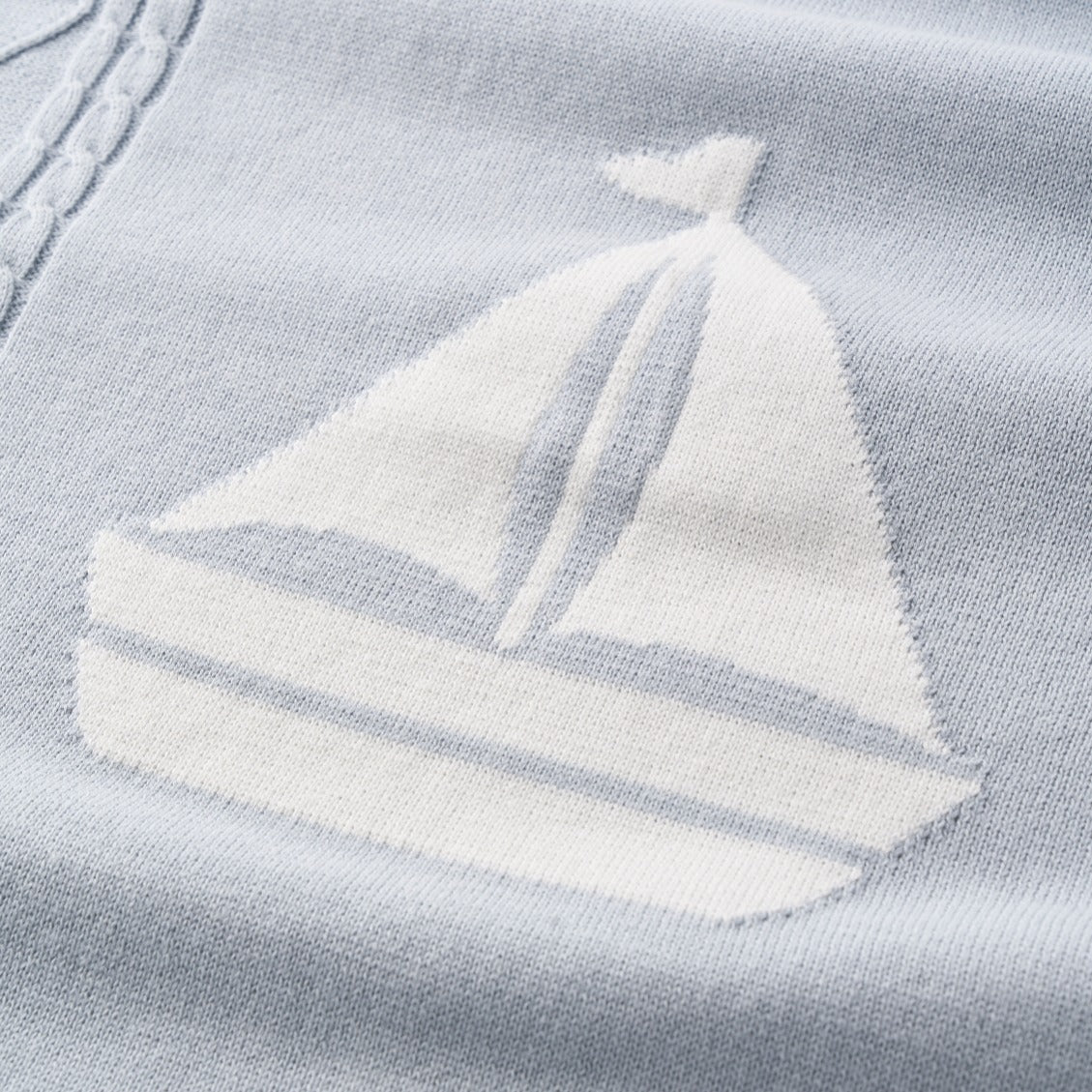 Nautical Cotton Cable Knit Blanket