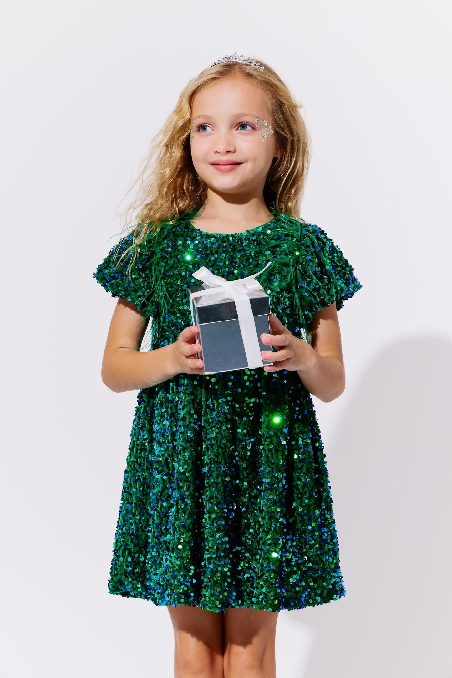 Emerald Shimmer Party Dress