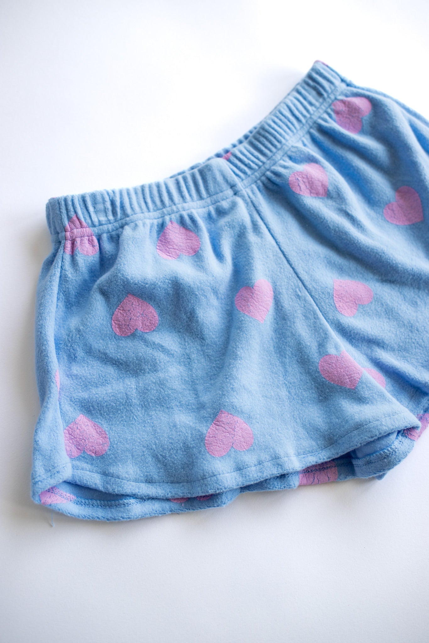 Blue Reverse Shorts with Hearts