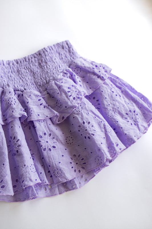 Lavender Eyelet Smocked Skirt