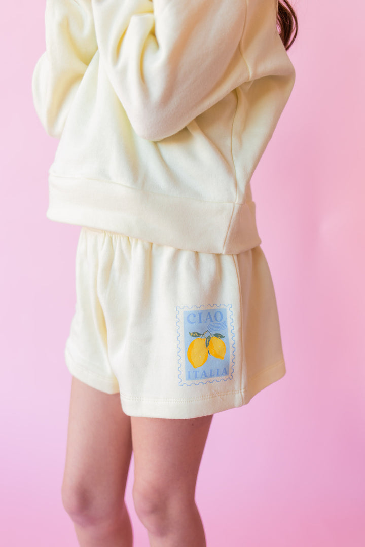 Ciao Stamp Sweatshort | Light Yellow